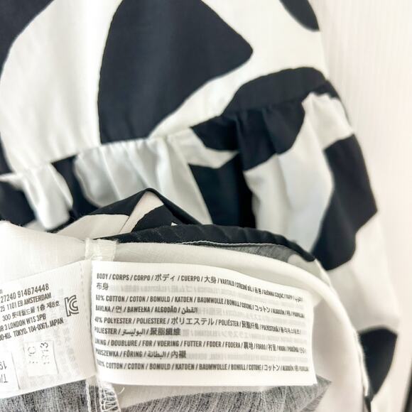 NWOT Abercrombie Drop Waist Maxi Dress Black White Print Cutout Side Size XS - Picture 12 of 12